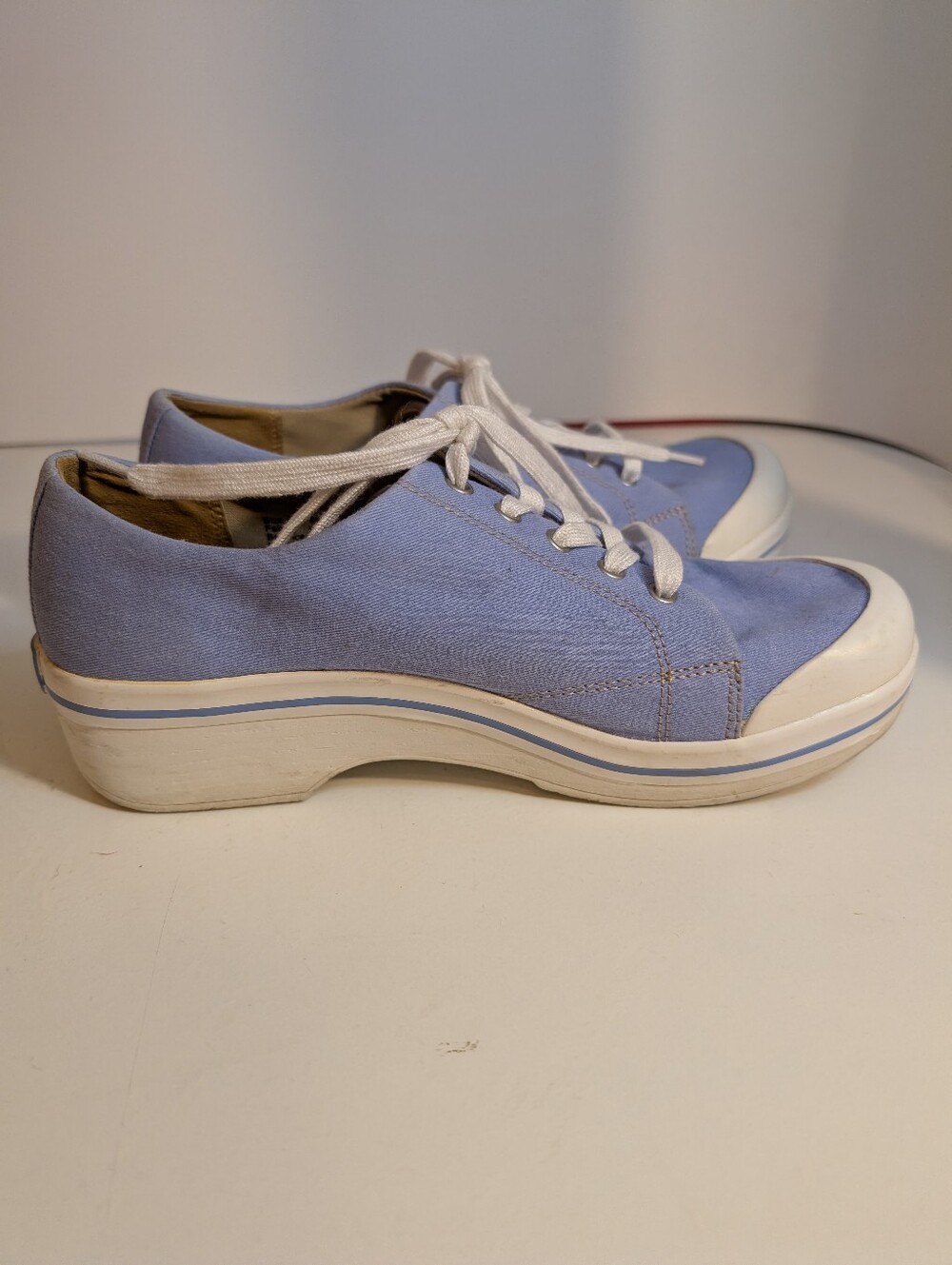 Light Blue Canvas Lace-Up Sneakers - Picture 10 of 10